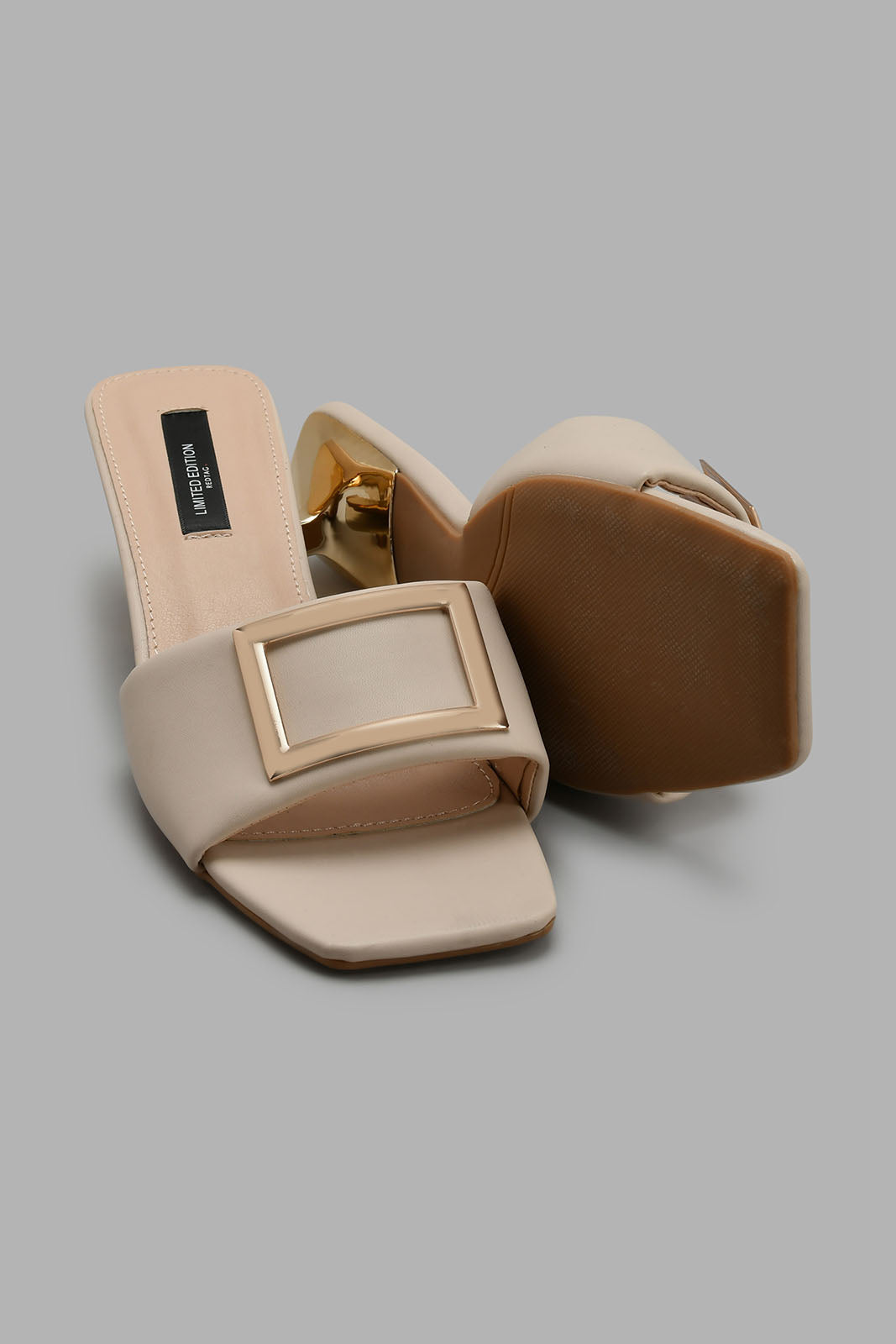 Redtag-Beige-Gold-Heel-Court-Shoes-Women's-