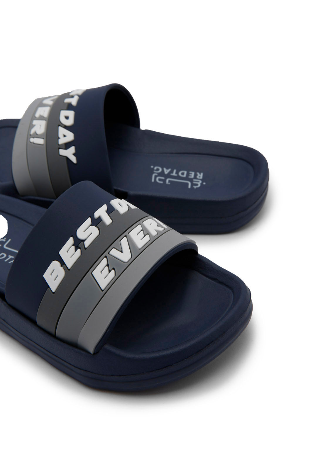 Redtag-Navy-Stripe-Print-Slide-BOY-Flip-Flops,-Category:Flip-Flops,-Colour:Navy,-Deals:New-In,-Dept:Boys,-Filter:Boys-Footwear-(3-to-5-Yrs),-New-In-BOY-FOO,-Section:Boys-(0-to-14Yrs),-W22O-Boys-3 to 5 Years