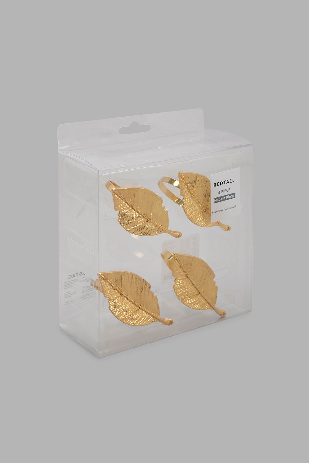 Redtag-Gold-Leaf-Napkin-Ring
(4-Piece)-Category:Napkins-&-Tissues,-Colour:Gold,-Filter:Home-Dining,-HMW-DIN-Kitchen-Accessories,-Non-Sale,-S22C,-Section:Homewares-Home-Dining-