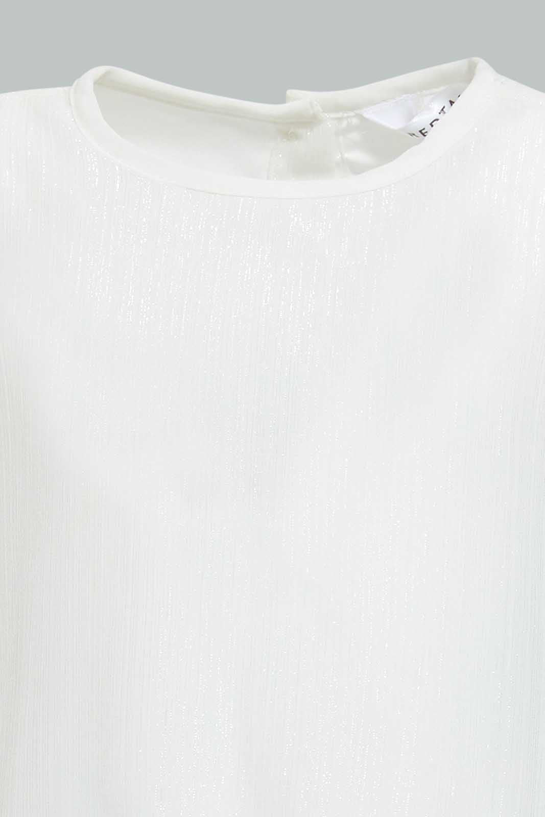 Redtag-Ivory-Frill-Hem-Dress-Dresses-Infant-Girls-3 to 24 Months