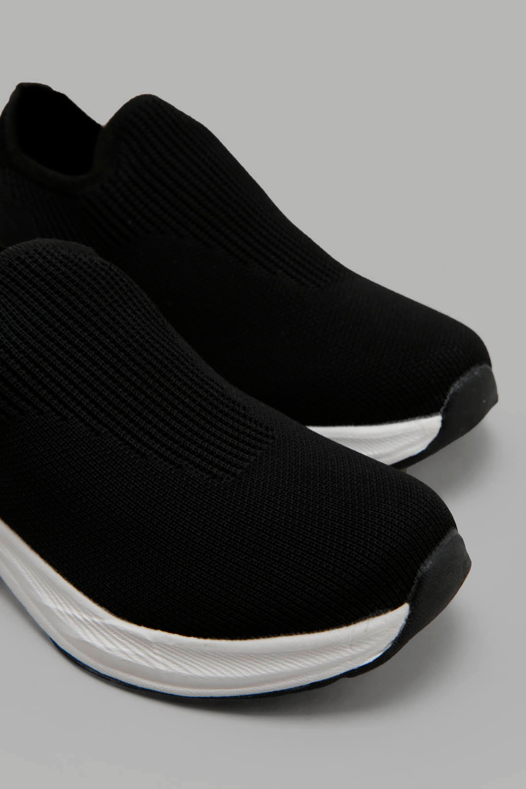 Redtag-Black-Knit-Slip-On--Senior-Boys-5 to 14 Years