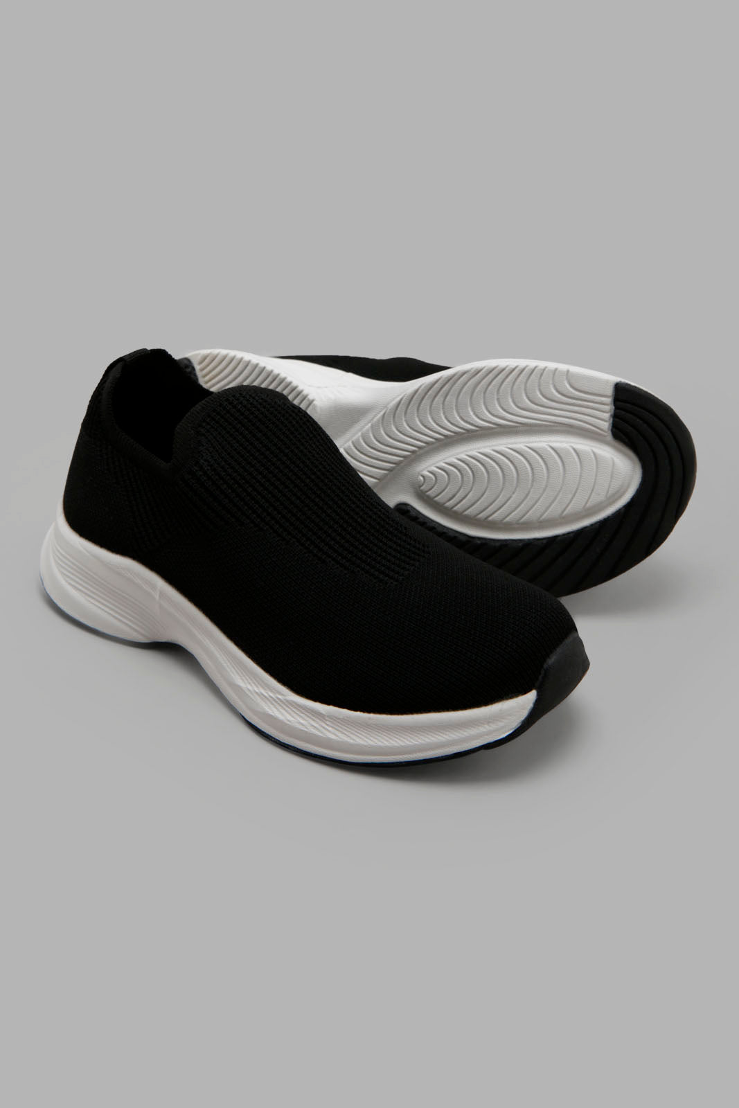 Redtag-Black-Knit-Slip-On--Senior-Boys-5 to 14 Years