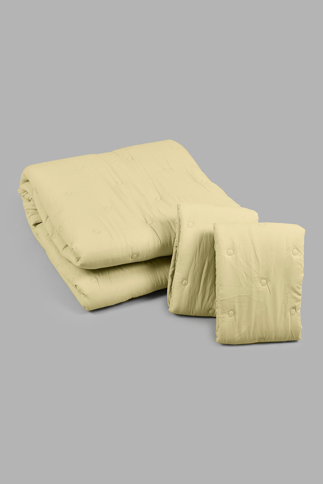 Green Quilted 3-Piece Bedspread Set (Double Size)