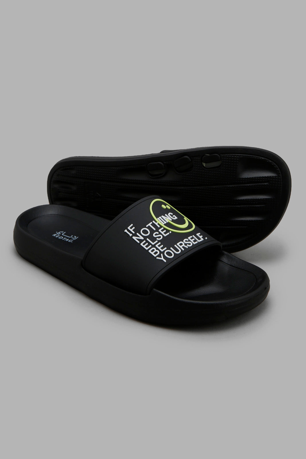 Redtag-Black-Slogan-Embossed-Slide-Bundle,-Category:Flip-Flops,-Colour:Black,-Deals:3-For-90,-Deals:New-In,-Filter:Men's-Footwear,-Men-Flip-Flops,-New-In-Men-FOO,-Section:Men,-W22O-Men's-