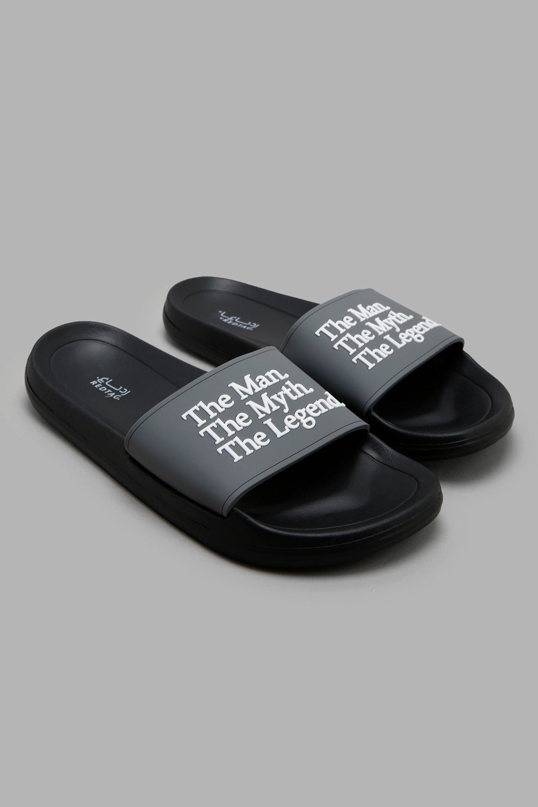 Redtag-Black-Slogan-Embossed-Slide-Bundle,-Category:Flip-Flops,-Colour:Black,-Deals:3-For-90,-Filter:Men's-Footwear,-Men-Flip-Flops,-S22C,-Section:Men-Men's-