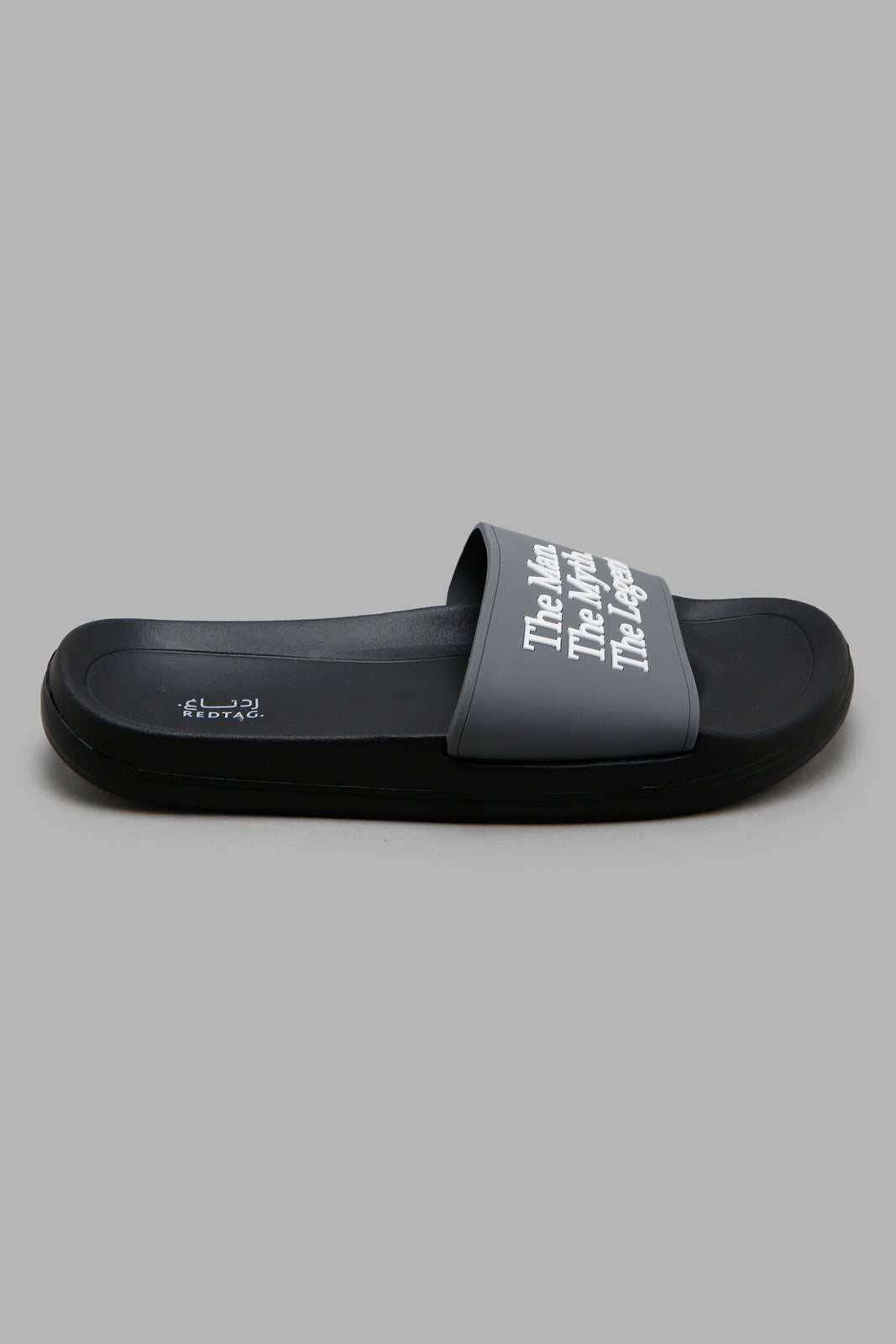 Redtag-Black-Slogan-Embossed-Slide-Bundle,-Category:Flip-Flops,-Colour:Black,-Deals:3-For-90,-Filter:Men's-Footwear,-Men-Flip-Flops,-S22C,-Section:Men-Men's-