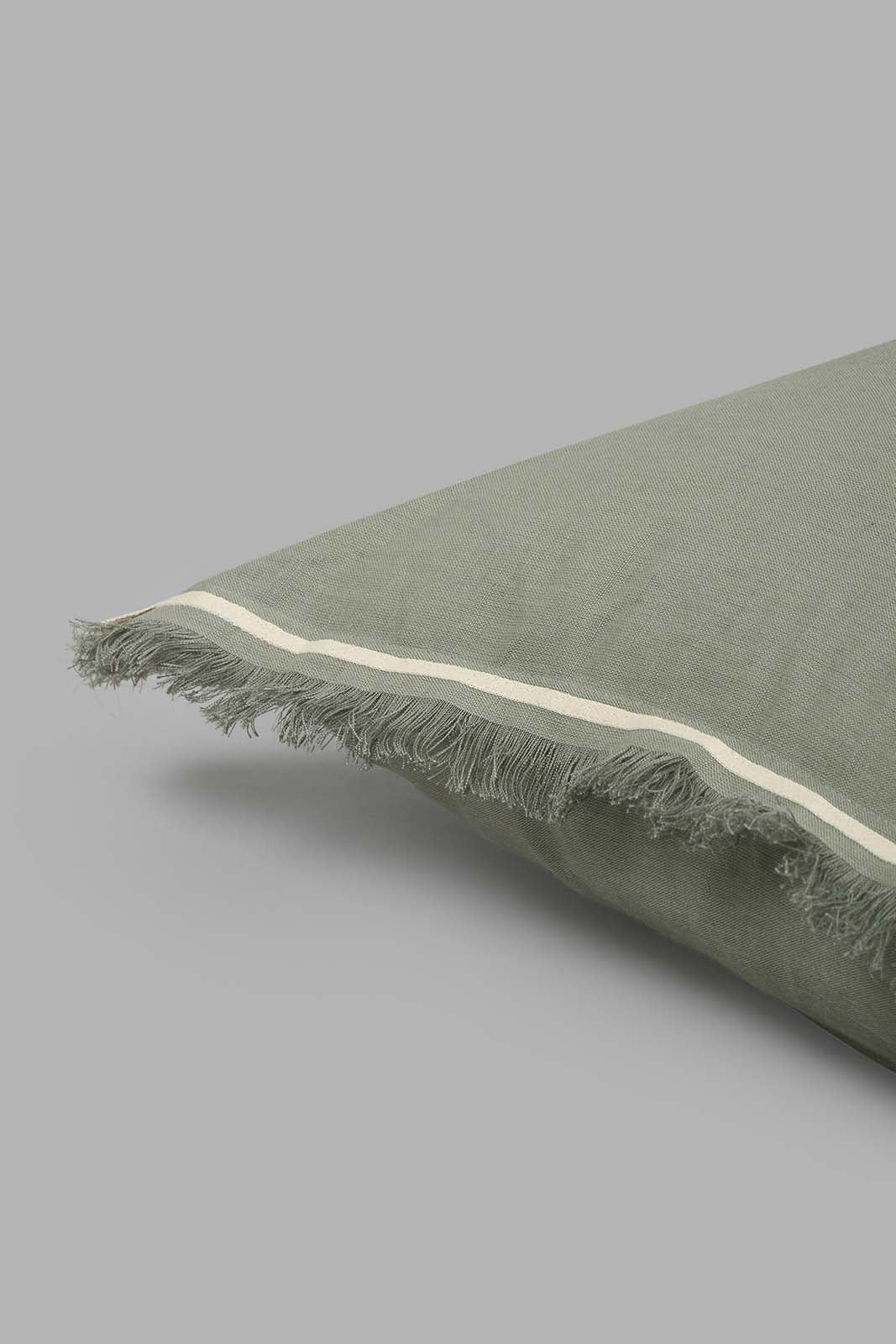Redtag-Grey-Plain-Cushion-With-Fringes-0,-Colour:Grey,-Filter:Home-Bedroom,-HMW-BED-Cushions,-New-In,-New-In-HMW-BED,-Non-Sale,-S22B,-Section:Homewares-Home-Bedroom-
