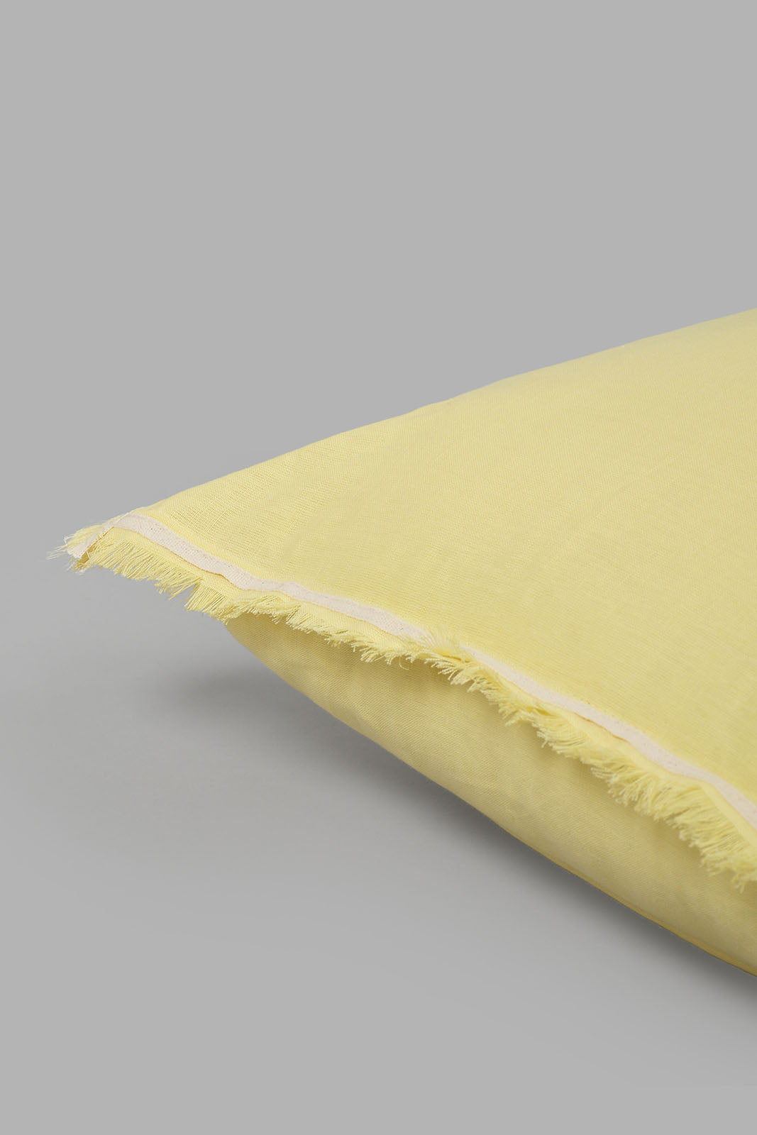 Redtag-Yellow-Plain-Cushion-With-Fringes-0,-Colour:Yellow,-Filter:Home-Bedroom,-HMW-BED-Cushions,-New-In,-New-In-HMW-BED,-Non-Sale,-S22B,-Section:Homewares-Home-Bedroom-