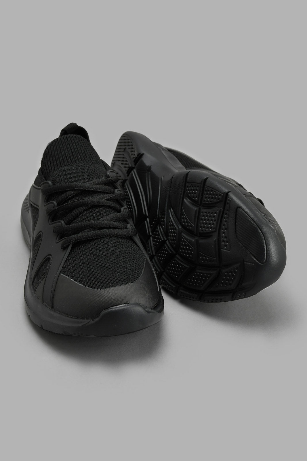 Redtag-Black-Rubber-Overlay-Sneaker-Sneakers-Senior-Boys-5 to 14 Years