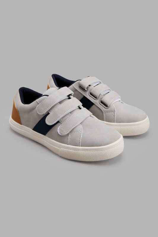 Redtag-Grey-Triple-Velcro-Sneaker-BSR-Shoes,-Category:Shoes,-Colour:Grey,-Deals:New-In,-Filter:Boys-Footwear-(5-to-14-Yrs),-New-In-BSR-FOO,-Non-Sale,-Section:Boys-(0-to-14Yrs),-W22A-Senior-Boys-5 to 14 Years