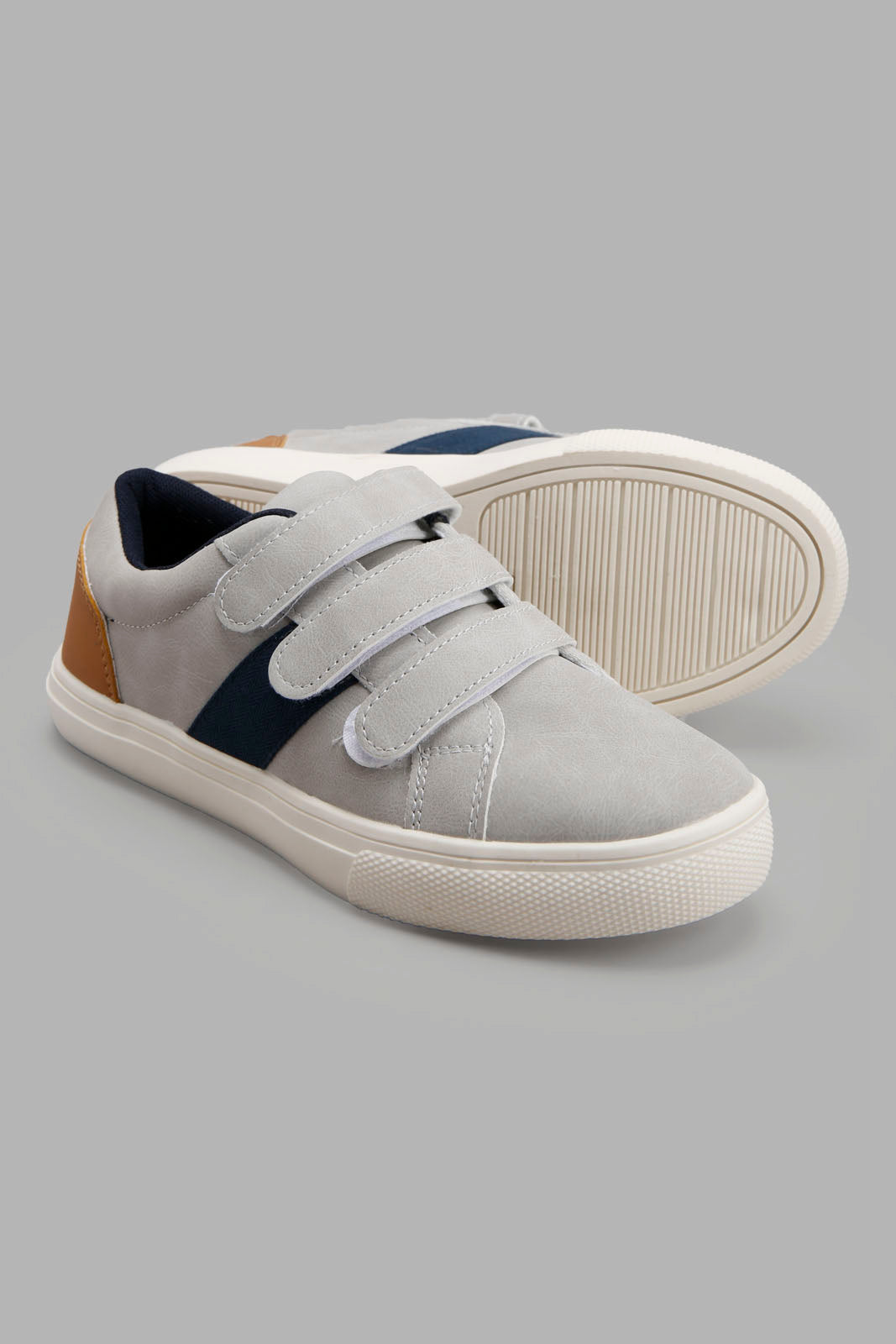 Redtag-Grey-Triple-Velcro-Sneaker-BSR-Shoes,-Category:Shoes,-Colour:Grey,-Deals:New-In,-Filter:Boys-Footwear-(5-to-14-Yrs),-New-In-BSR-FOO,-Non-Sale,-Section:Boys-(0-to-14Yrs),-W22A-Senior-Boys-5 to 14 Years