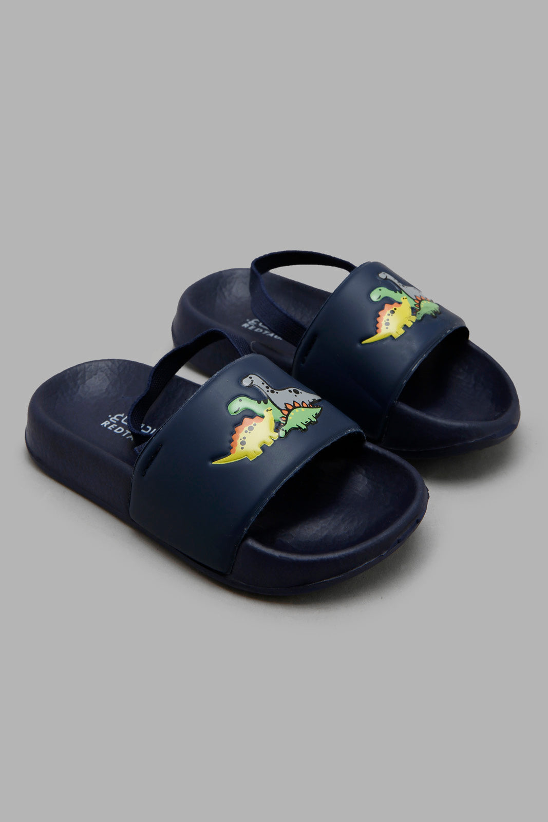 Redtag-Navy-Dinosaur-Print-Slide-With-Backstrap-BOY-Flip-Flops,-Bundle,-Category:Flip-Flops,-Colour:Navy,-Deals:4-For-90,-Deals:New-In,-Filter:Boys-Footwear-(3-to-5-Yrs),-New-In-BOY-FOO,-S22B,-Section:Boys-(0-to-14Yrs)-Boys-3 to 5 Years