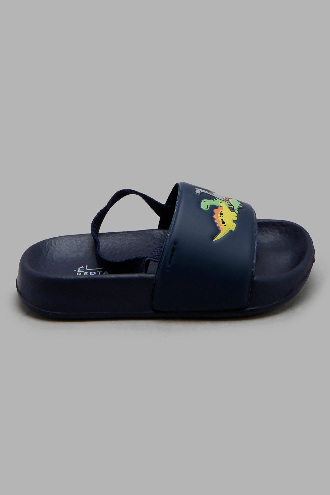 Redtag-Navy-Dinosaur-Print-Slide-With-Backstrap-BOY-Flip-Flops,-Bundle,-Category:Flip-Flops,-Colour:Navy,-Deals:4-For-90,-Deals:New-In,-Filter:Boys-Footwear-(3-to-5-Yrs),-New-In-BOY-FOO,-S22B,-Section:Boys-(0-to-14Yrs)-Boys-3 to 5 Years
