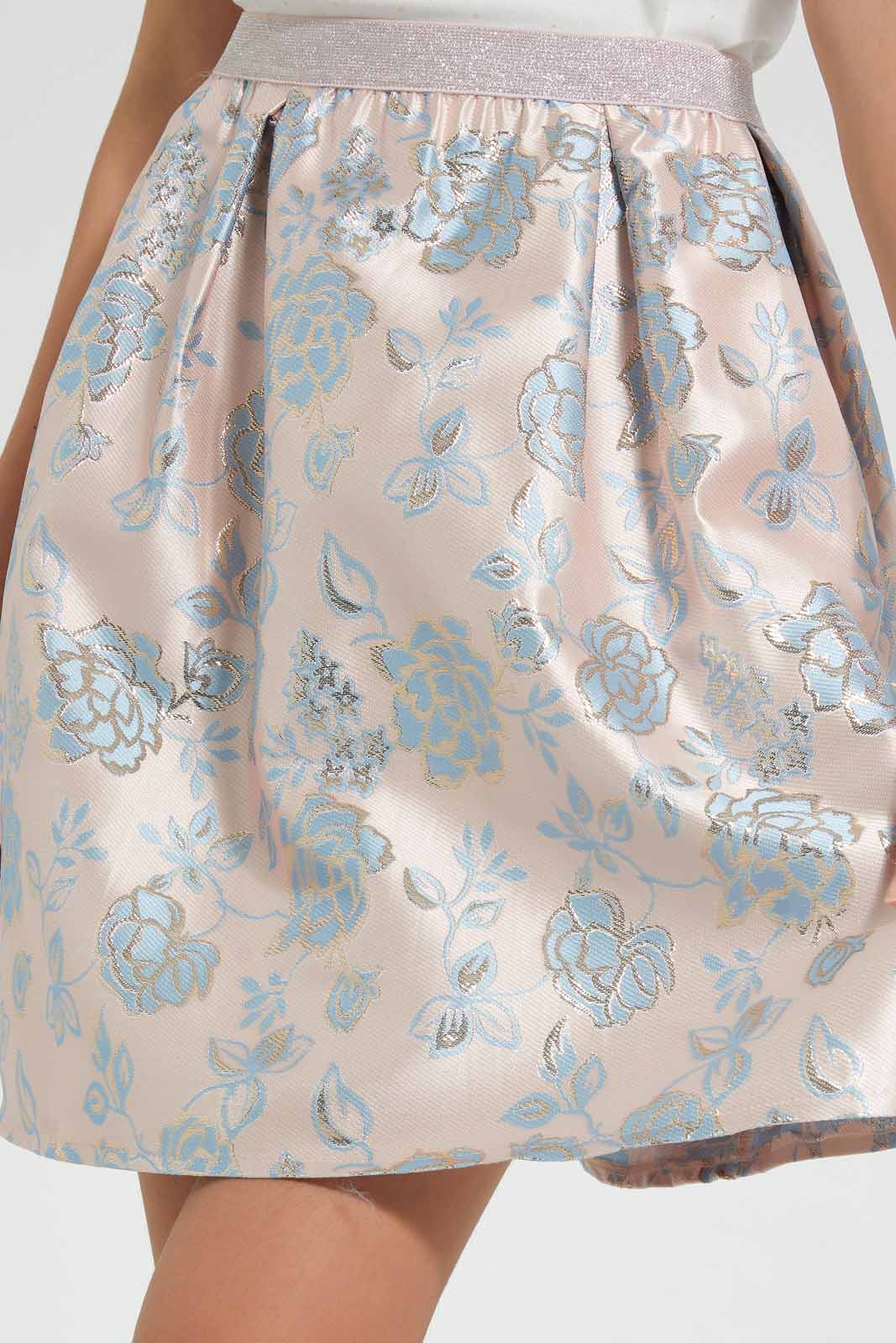Redtag-Pink-Floral-Brocade-Skirt-Skirts-Senior-Girls-9 to 14 Years