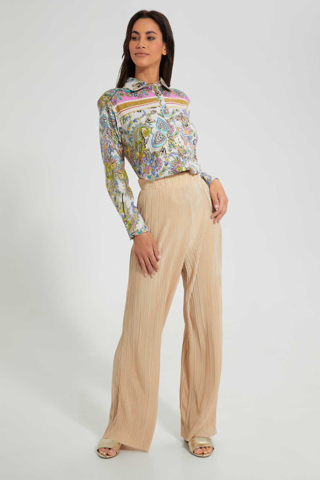 Redtag-Multi-Color-Paisley-Print-Satin-Shirt-Blouses-Women's-