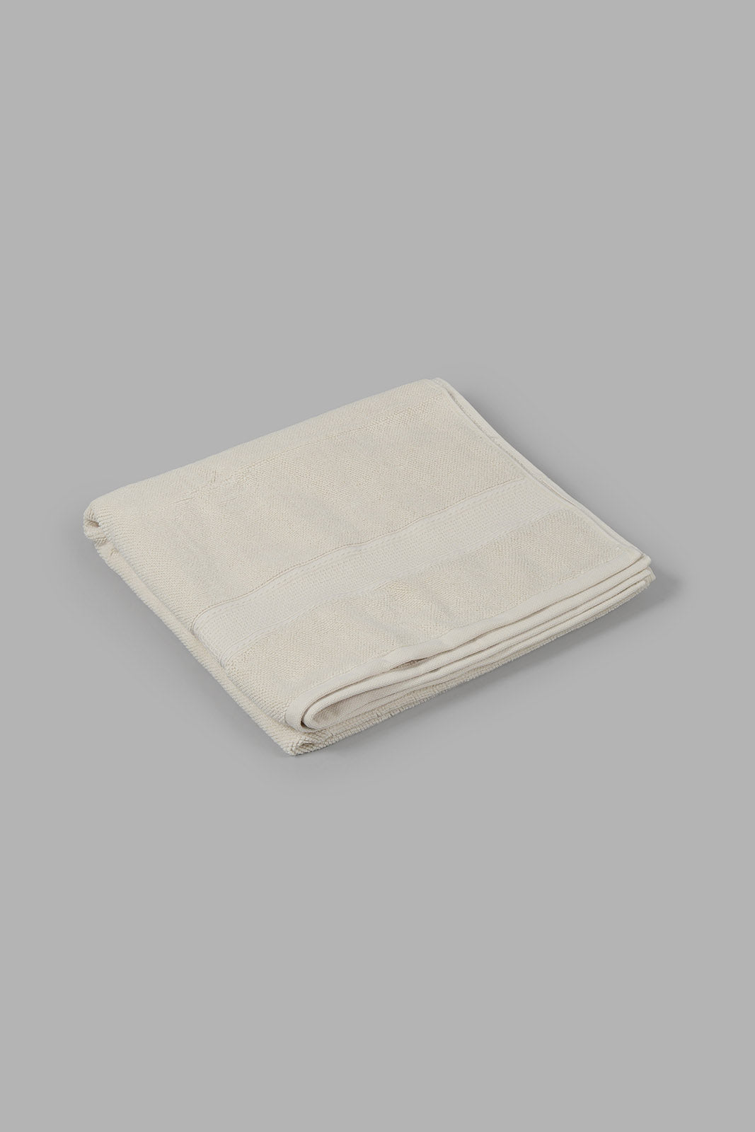 Beige Textured Cotton Bath Towel
