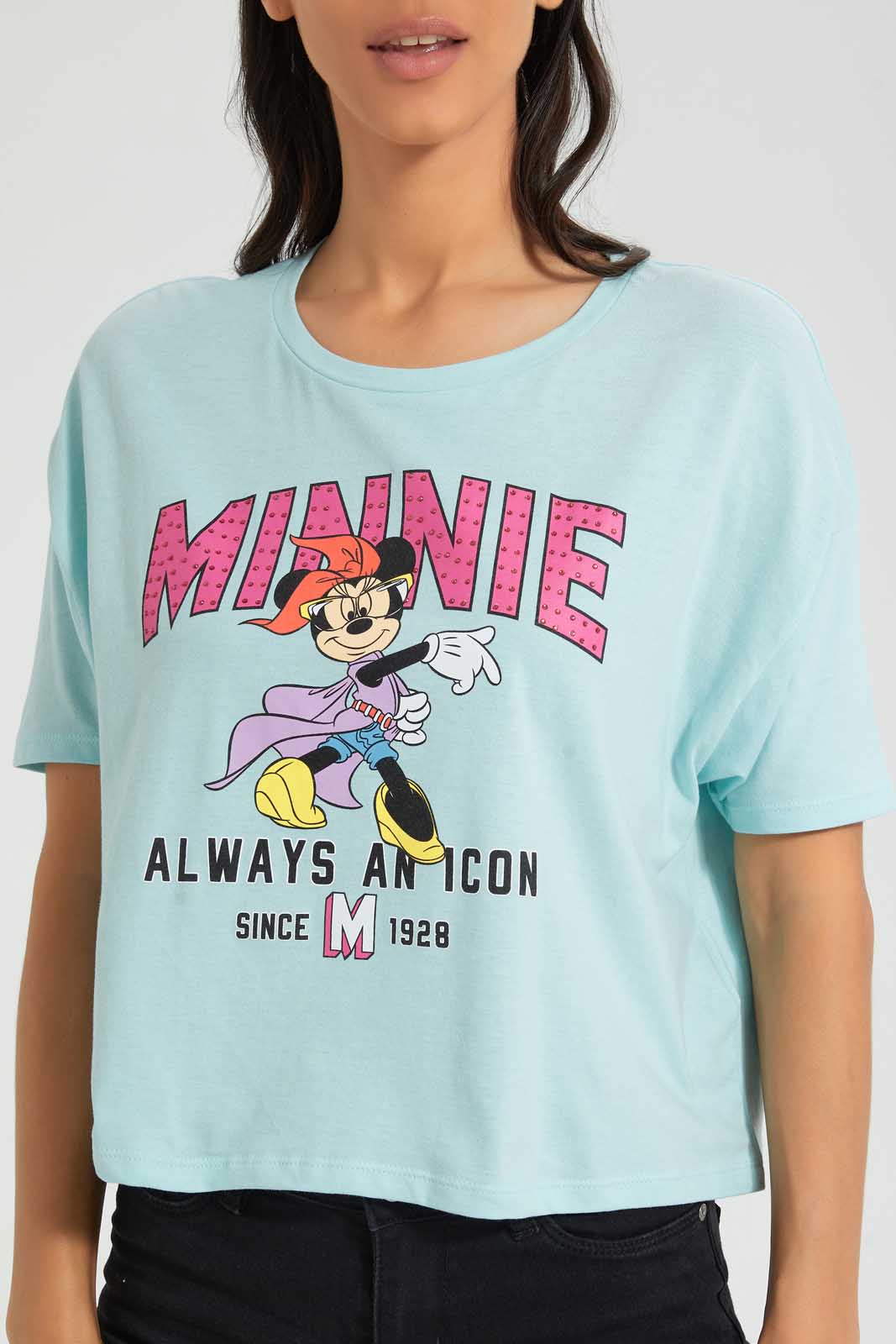 Redtag-White-Power-Puff-Embellished-Crop-Tee-Embellished-Women's-