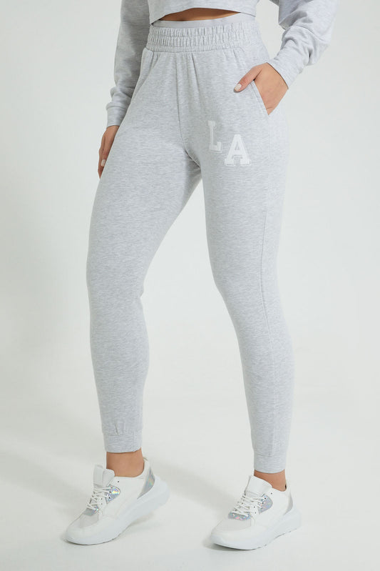 Redtag-Grey-Placement-Print-Elasticated-Hem-Jogger-Colour:Grey,-Filter:Women's-Clothing,-New-In,-New-In-Women,-Non-Sale,-S22B,-Section:Women,-Women-Trousers-Women's-
