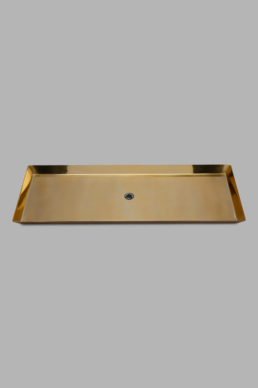 Redtag-Gold-Metal-Rectangle-Tray-Category:Trays,-Colour:Gold,-Deals:New-In,-Filter:Home-Dining,-HMW-DIN-Serveware,-New-In-HMW-DIN,-Non-Sale,-Section:Homewares,-W22A-Home-Dining-