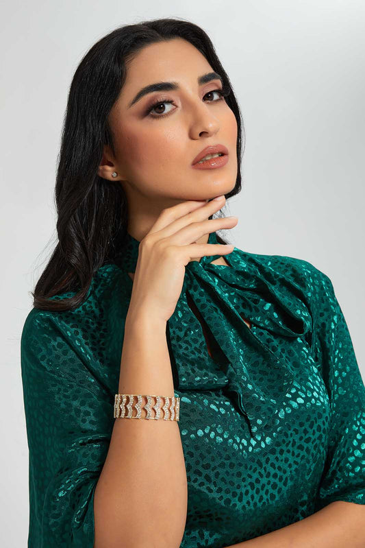 Gold Embellished Ring and Bracelet Set