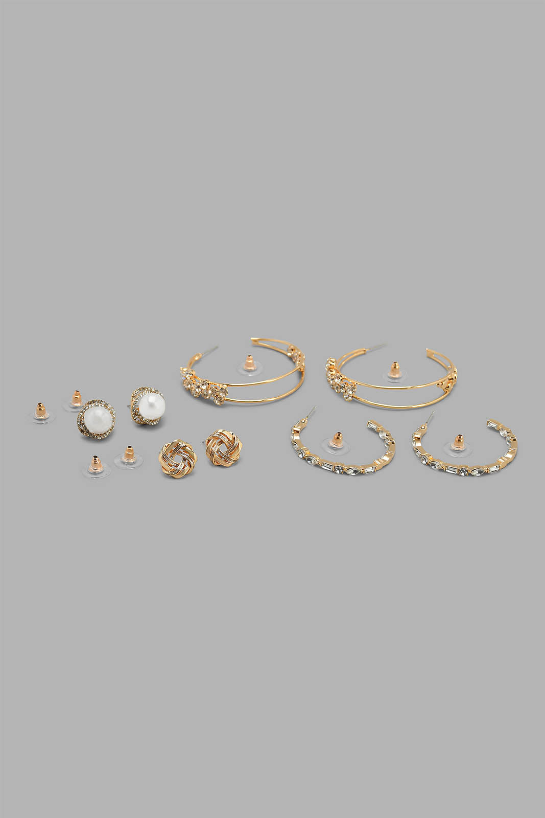 Redtag-Gold-With-Rhinestone-Embellished-Earring-Set-Earrings-Women-