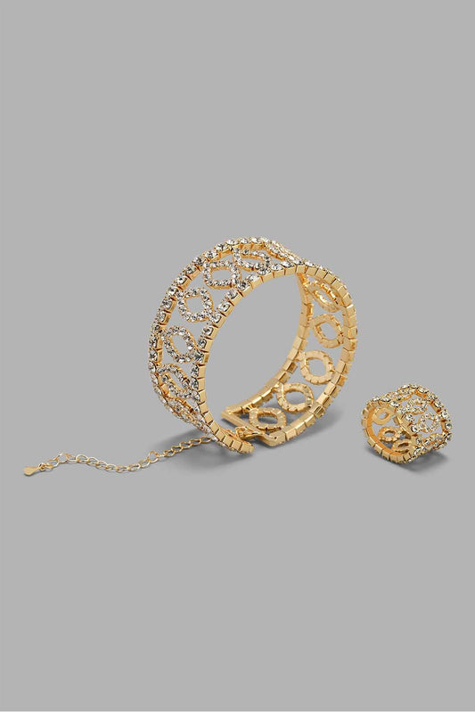 Redtag-Gold-With-Rhinestone-Embellished-Bracelet-Set-Bracelets-Women-