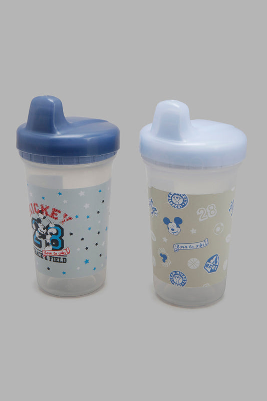 Babies Blue and White Mickey Spill Proof Cup 2 Piece (300ML)