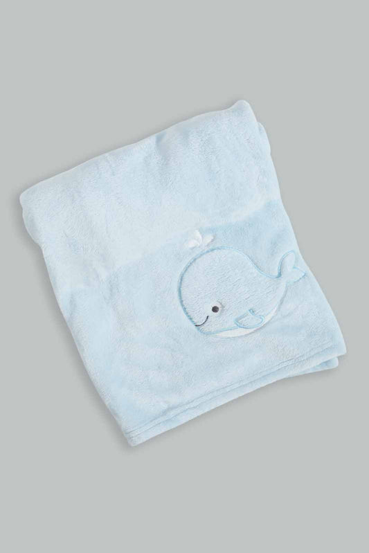 Redtag-Blue-Whale-Fluffy-Blanket-Baby-Blankets-Baby-0 to 12 Months