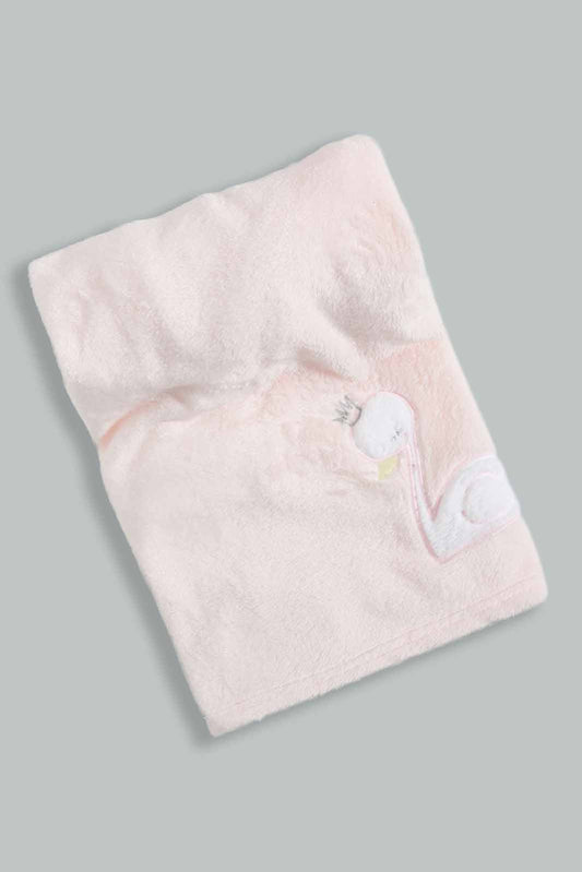 Pink Swan Fluffy Blanket