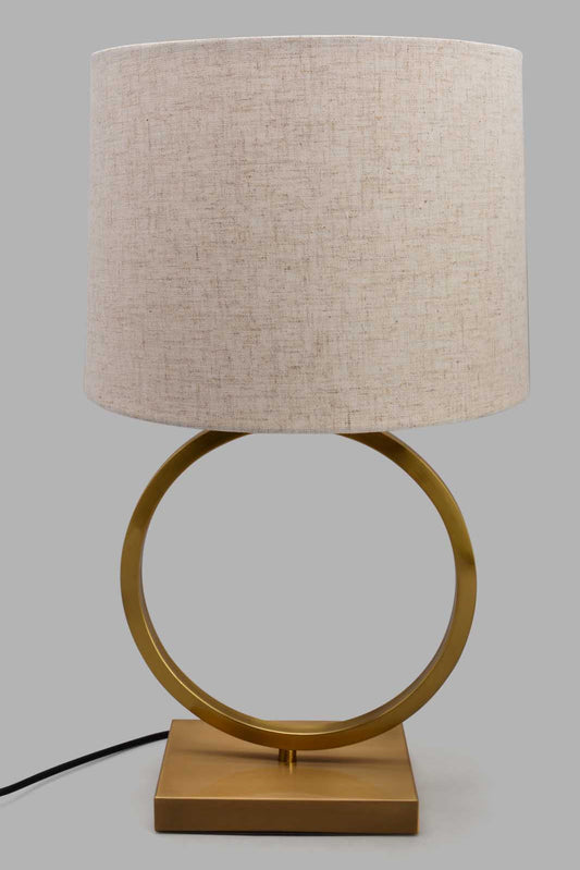Beige Metal Ring With Base Table Lamp
