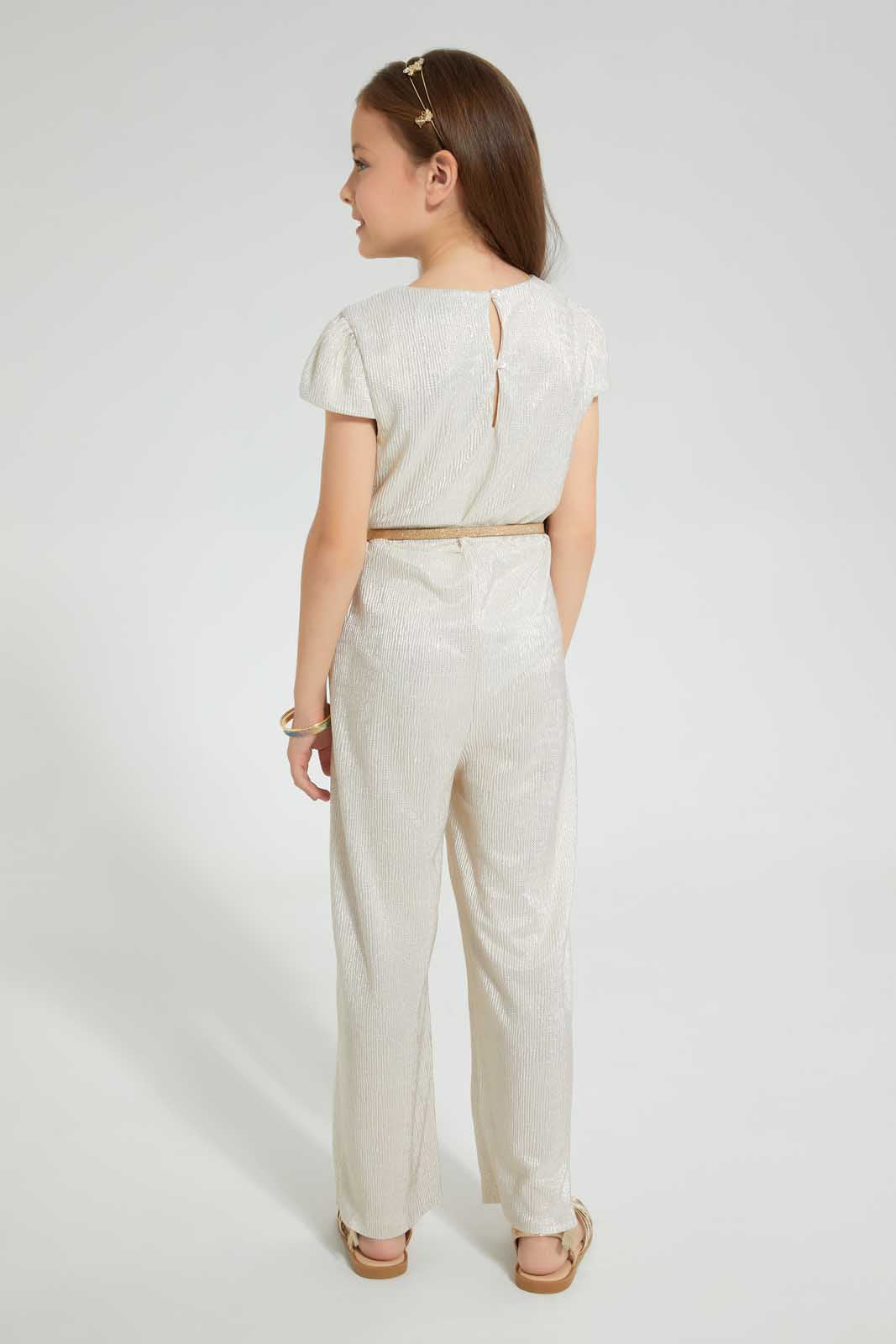Redtag-Gold-Lurex-Jumpsuit-Jumpsuits-Girls-2 to 8 Years