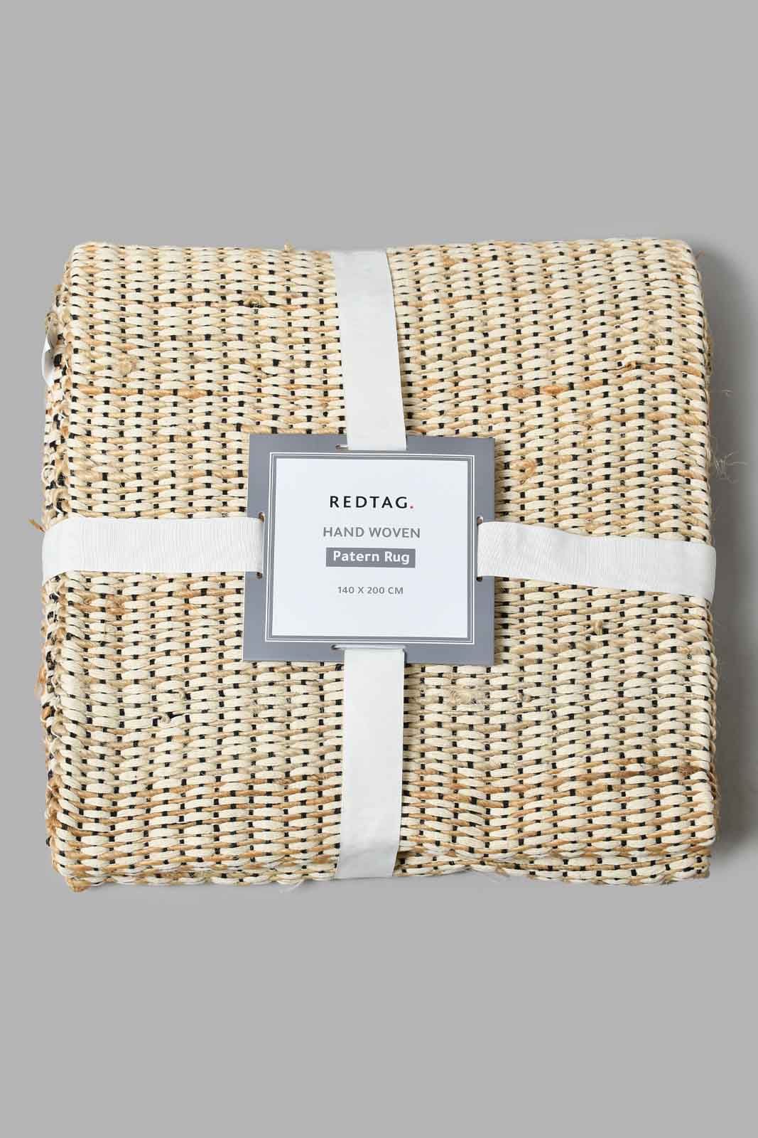 Redtag-Beige-Handwoven-Patern-Rug-Rugs-Home-Decor-