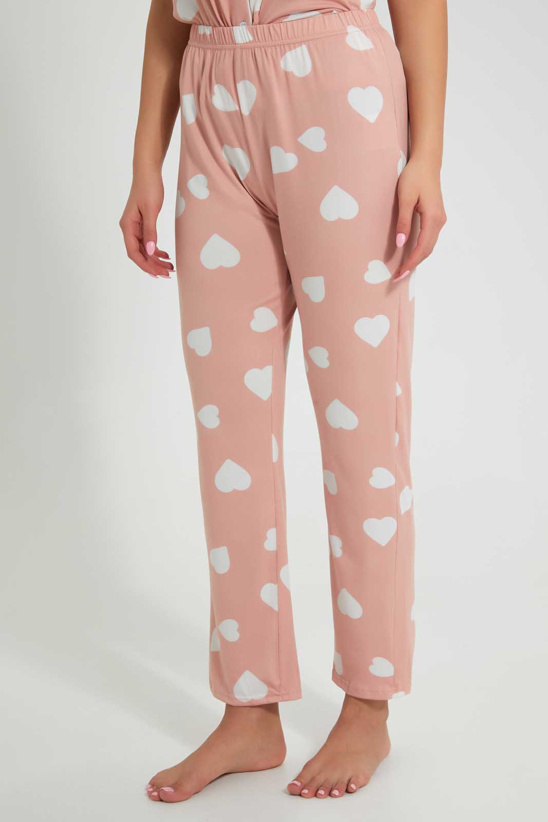 Redtag-Black-Floral-Printed-Classic-Pyjama-Set-Pyjama-Sets-Women's-