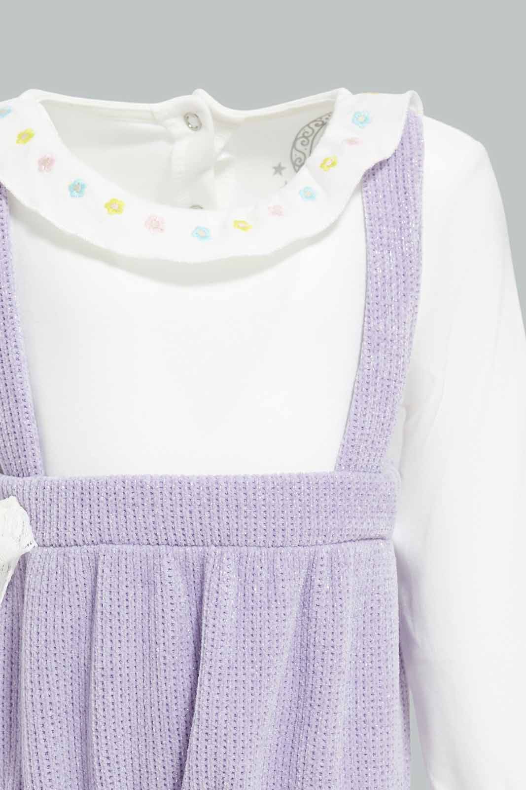 Redtag-Lilac-Duangree-Romper-With-Peter-Pan-Collar-Category:Rompers,-Colour:Lilac,-Deals:New-In,-Filter:Baby-(0-to-12-Mths),-NBB-Rompers,-New-In-NBB-APL,-Non-Sale,-Section:Boys-(0-to-14Yrs),-W22A-Baby-0 to 12 Months