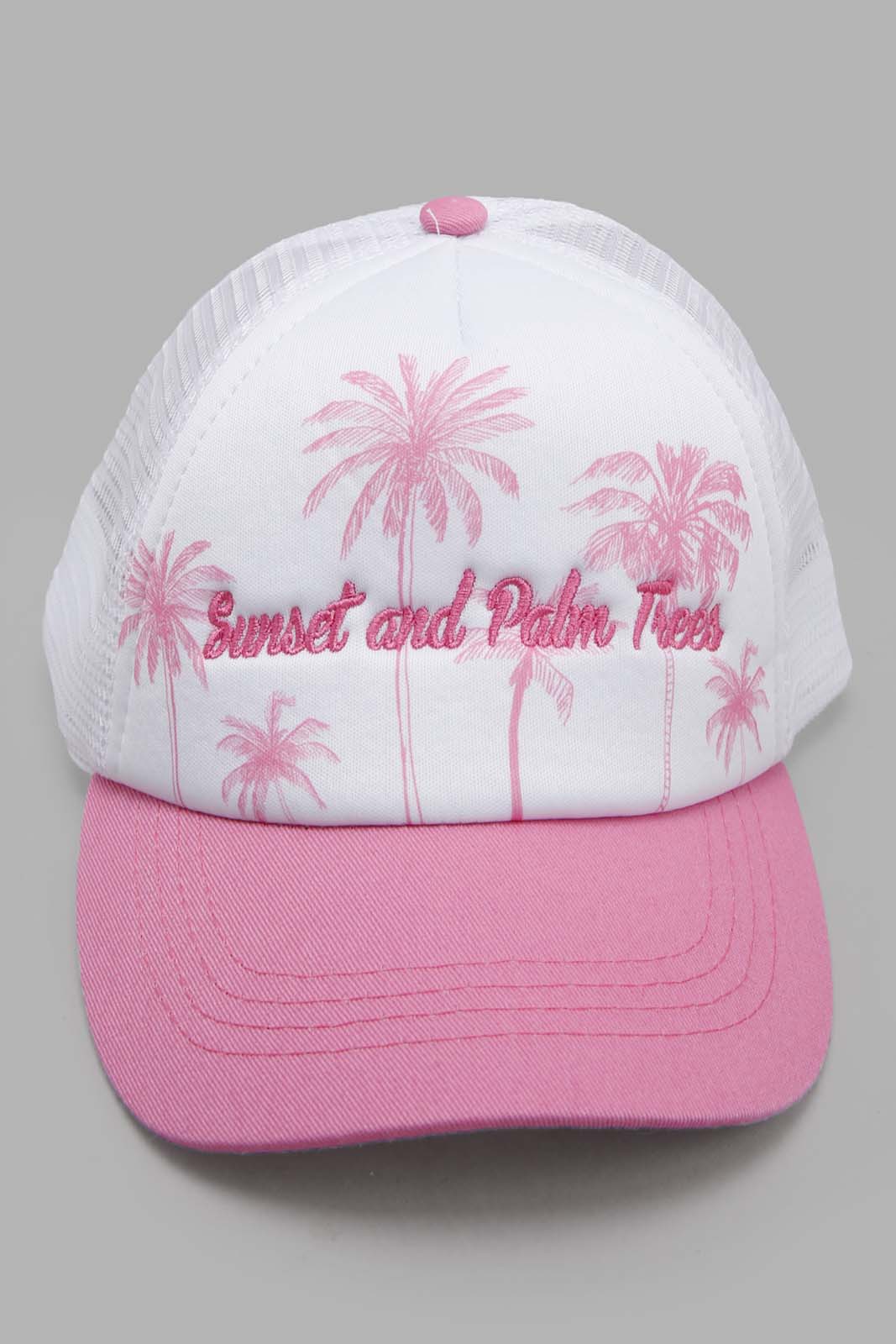 Redtag-Pink-And-White-Cap-Category:Caps-&-Hats,-Colour:Assorted,-Filter:Girls-Accessories,-GIR-Caps-&-Hats,-New-In,-New-In-GIR-ACC,-Non-Sale,-Section:Girls-(0-to-14Yrs),-W22O-Girls-