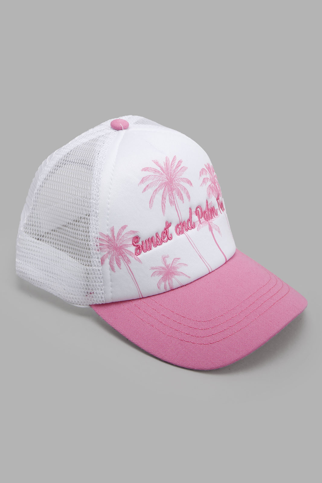 Redtag-Pink-And-White-Cap-Category:Caps-&-Hats,-Colour:Assorted,-Filter:Girls-Accessories,-GIR-Caps-&-Hats,-New-In,-New-In-GIR-ACC,-Non-Sale,-Section:Girls-(0-to-14Yrs),-W22O-Girls-
