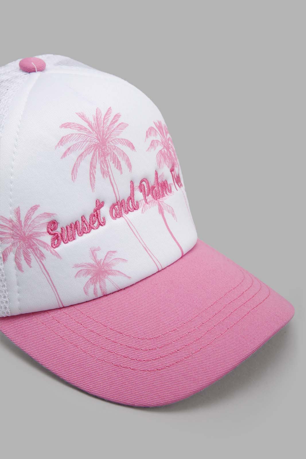 Redtag-Pink-And-White-Cap-Category:Caps-&-Hats,-Colour:Assorted,-Filter:Girls-Accessories,-GIR-Caps-&-Hats,-New-In,-New-In-GIR-ACC,-Non-Sale,-Section:Girls-(0-to-14Yrs),-W22O-Girls-