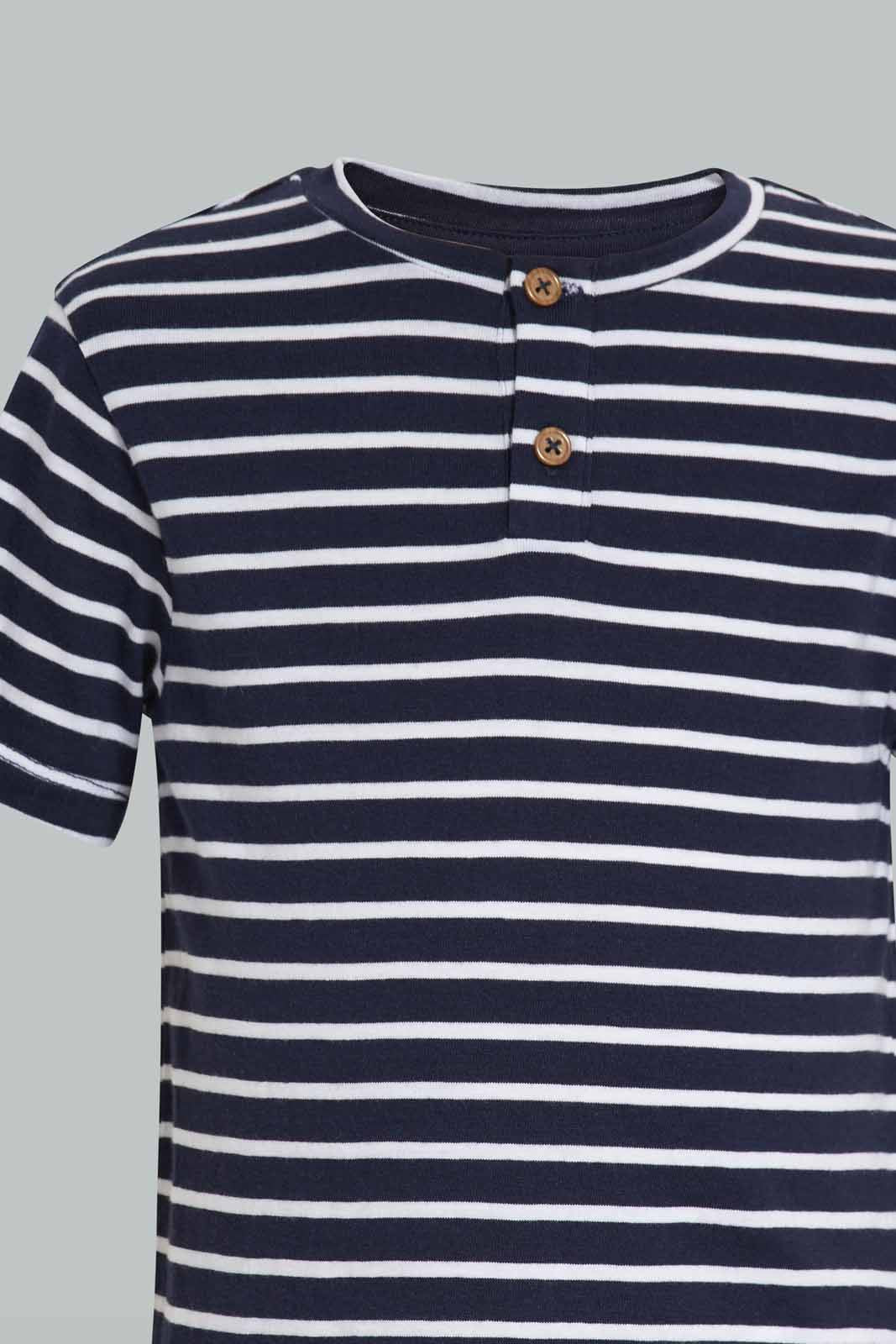 Redtag-Grey-And-Navy-Dungaree-Category:Sets,-Colour:Navy,-EXE,-Filter:Infant-Boys-(3-to-24-Mths),-INB-Sets,-Non-Sale,-S22C,-Section:Boys-(0-to-14Yrs)-Infant-Boys-3 to 24 Months