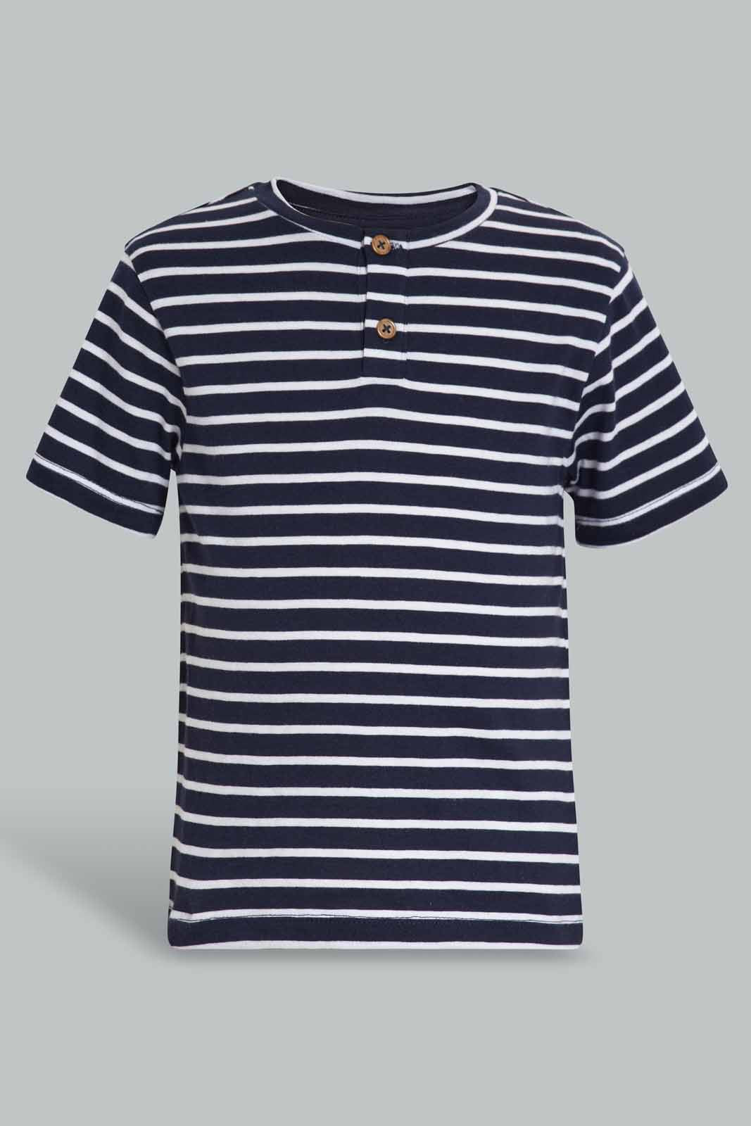 Redtag-Grey-And-Navy-Dungaree-Category:Sets,-Colour:Navy,-EXE,-Filter:Infant-Boys-(3-to-24-Mths),-INB-Sets,-Non-Sale,-S22C,-Section:Boys-(0-to-14Yrs)-Infant-Boys-3 to 24 Months
