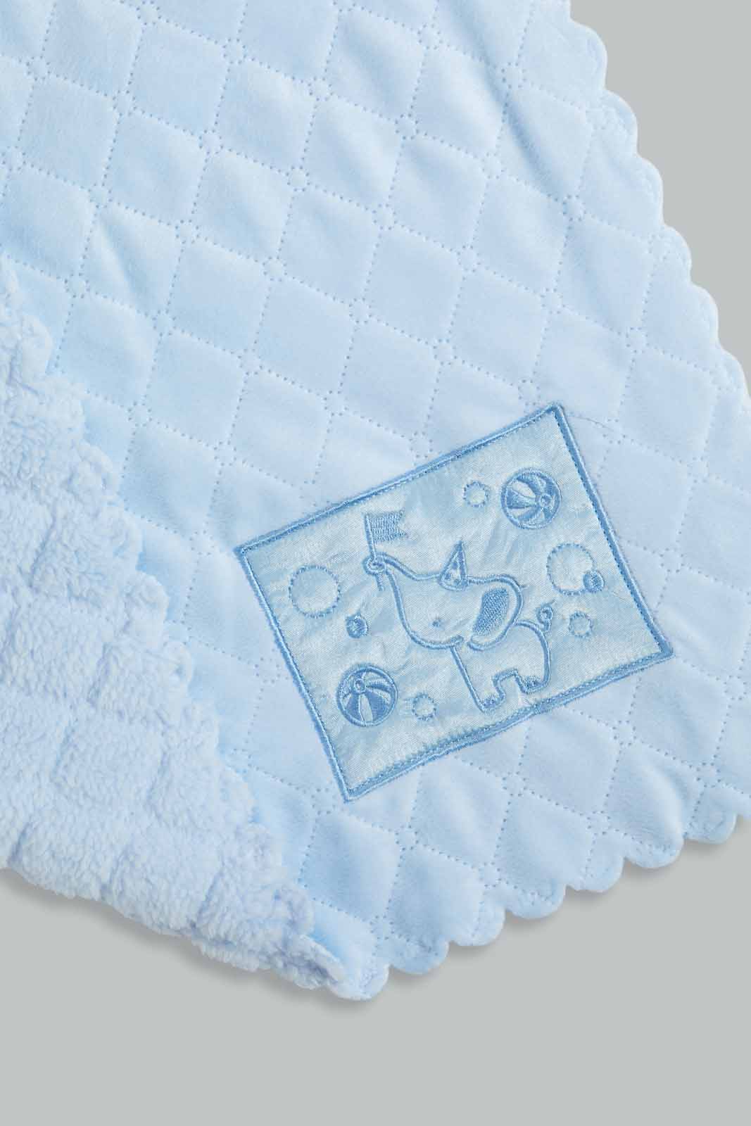 Redtag-Blue-Elephant-Quilted-Baby-Blanket-Category:Booties,-Colour:Grey,-Filter:Baby-(0-to-12-Mths),-NBF-Booties,-New-In,-New-In-NBF,-Non-Sale,-S22D,-Section:Kidswear-Baby-0 to 12 Months