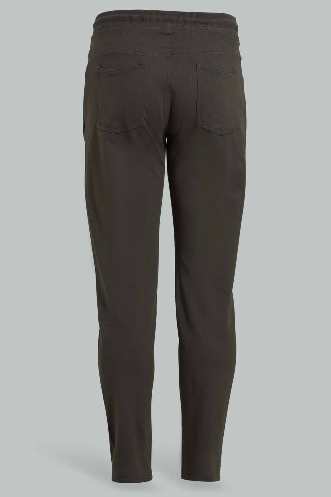 Redtag-Olive-Stretch-Pant-Pants-Jogger-Fit-Senior-Boys-9 to 14 Years