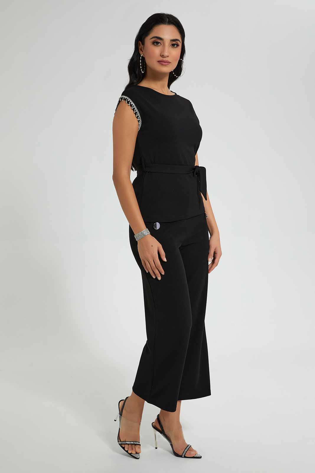 Redtag-Black-Embellished-Trim-Detail-Top-Tops-Women's-