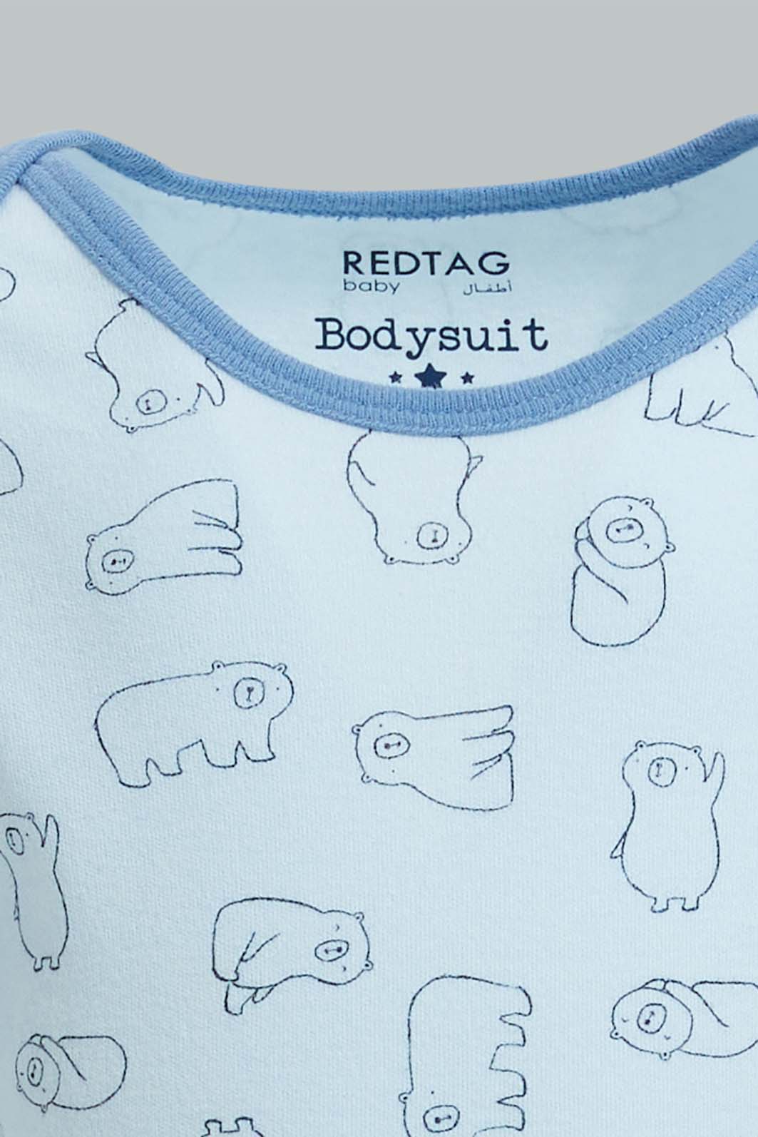 Redtag-Blue-Nbb-5Pk-Bodysuit-Bodysuits-Baby-0 to 12 Months