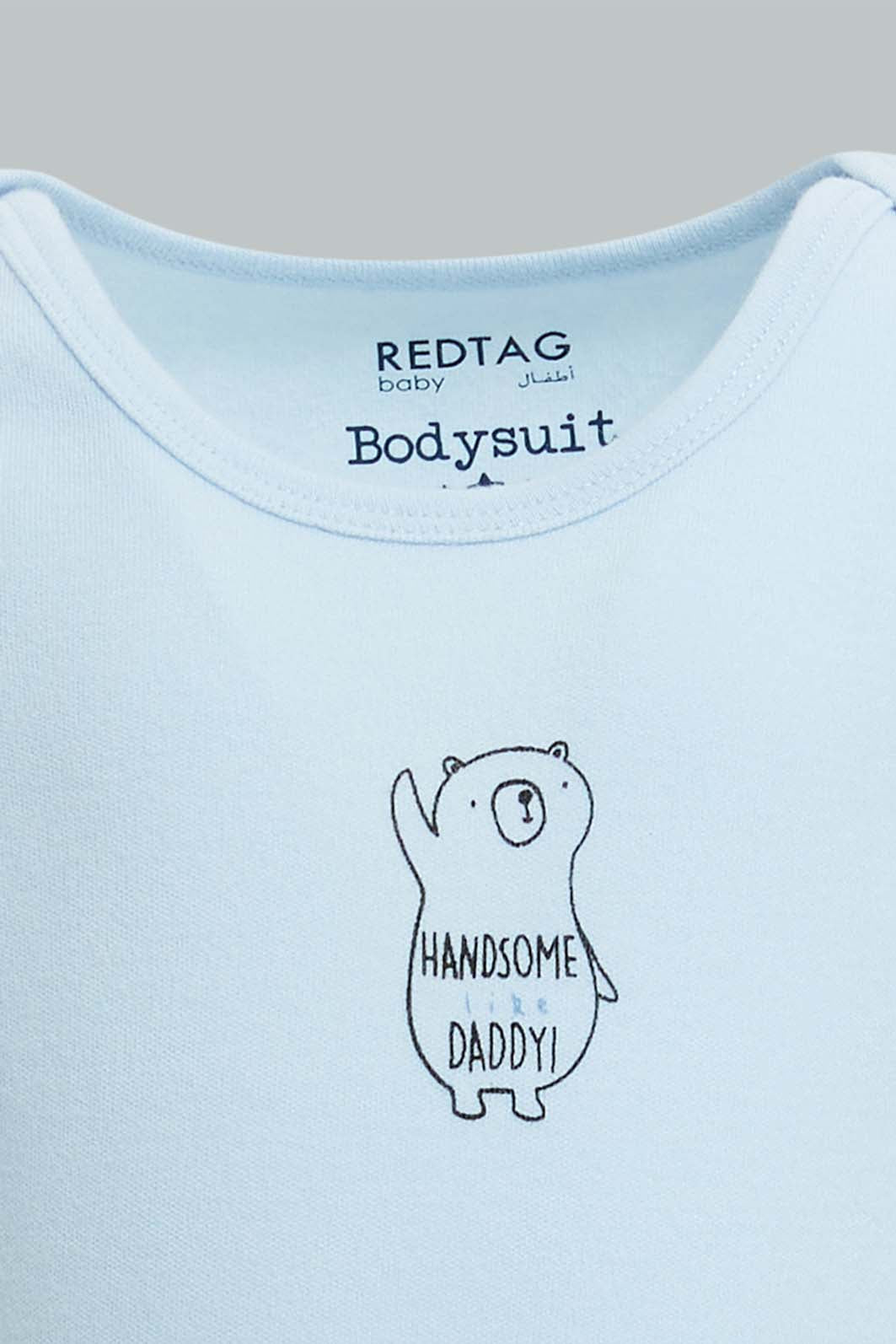Redtag-Blue-Nbb-5Pk-Bodysuit-Bodysuits-Baby-0 to 12 Months