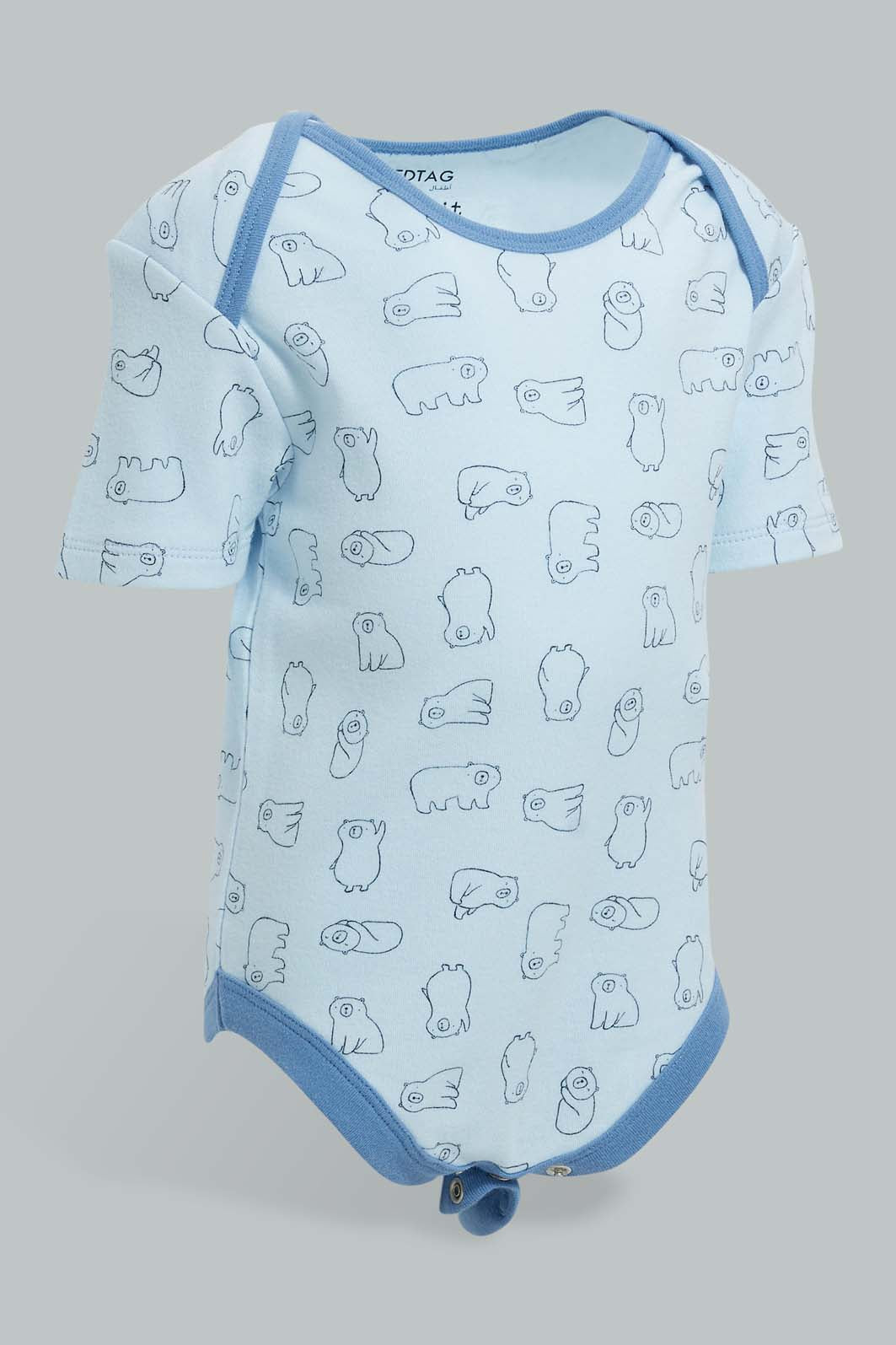 Redtag-Blue-Nbb-5Pk-Bodysuit-Bodysuits-Baby-0 to 12 Months