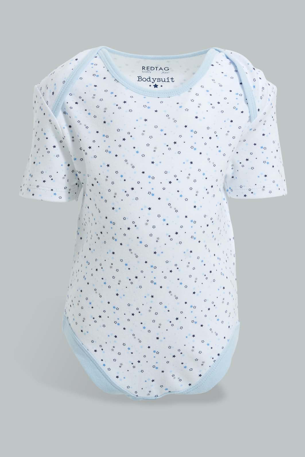 Redtag-Blue-Nbb-5Pk-Bodysuit-Bodysuits-Baby-0 to 12 Months
