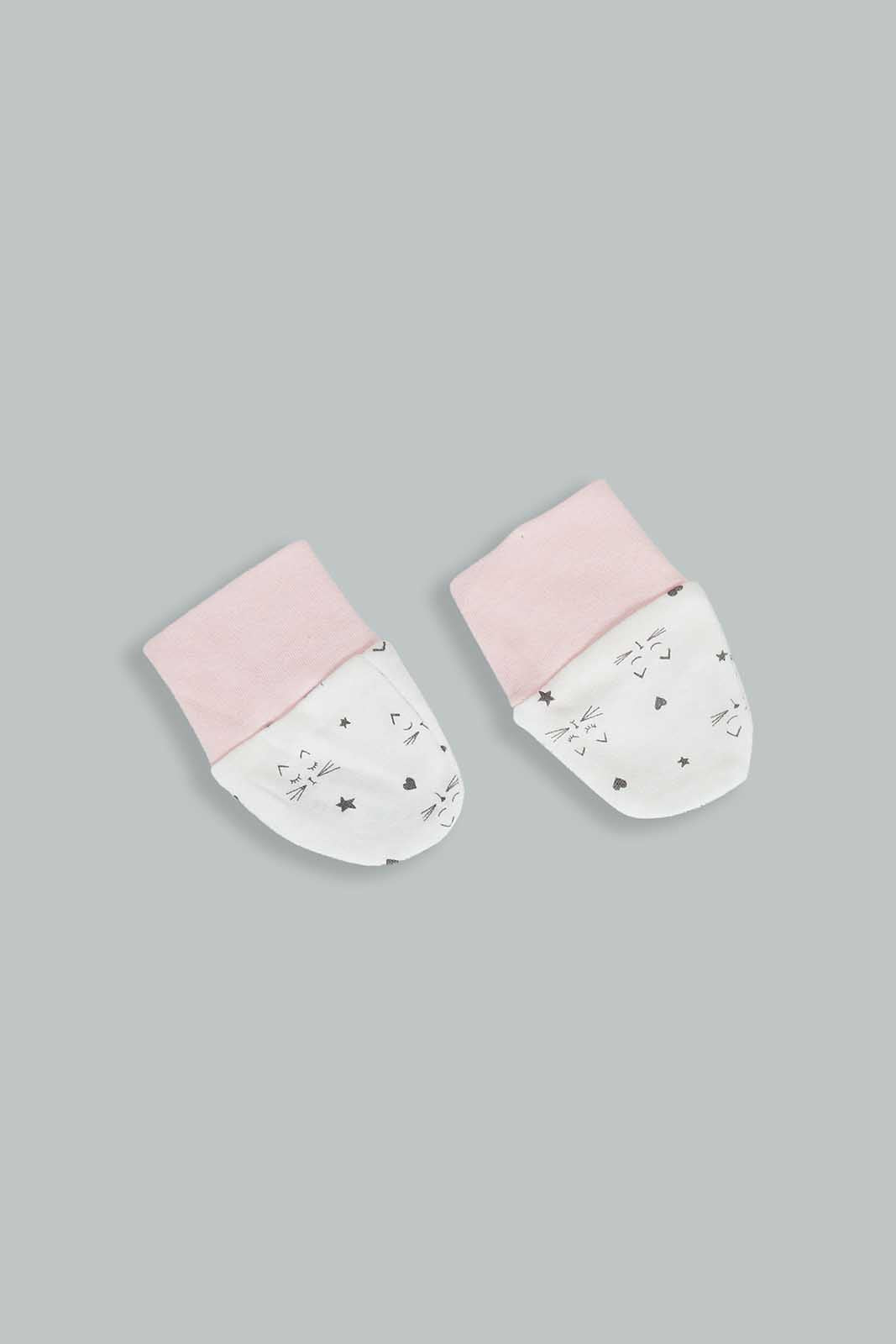 Redtag-Pink-And-White-Cat-Gift-Set-(5-Piece)-Category:Gift-Sets,-Colour:Pink,-Deals:3-For-90,-Deals:Sale,-Filter:Baby-(0-to-12-Mths),-NBG-Gift-Sets,-S22C,-Sale-NBB-APL,-Section:Girls-(0-to-14Yrs)-Baby-0 to 12 Months