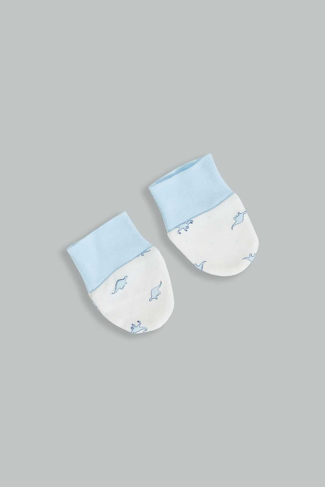 Babies Blue And White Dinosaur Gift Set (5 Piece)