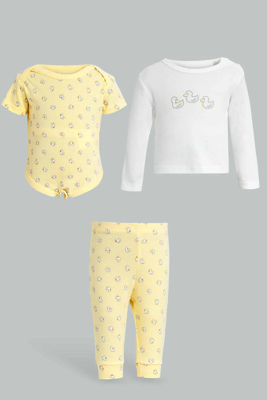 Redtag-Yellow-Duck-Pieces-Gift-Set-Category:Blouses,-Colour:Ivory,-Deals:New-In,-EID,-Filter:Women's-Clothing,-New-In-Women,-Non-Sale,-Section:Women,-W22O,-Women-Blouses-Baby-0 to 12 Months
