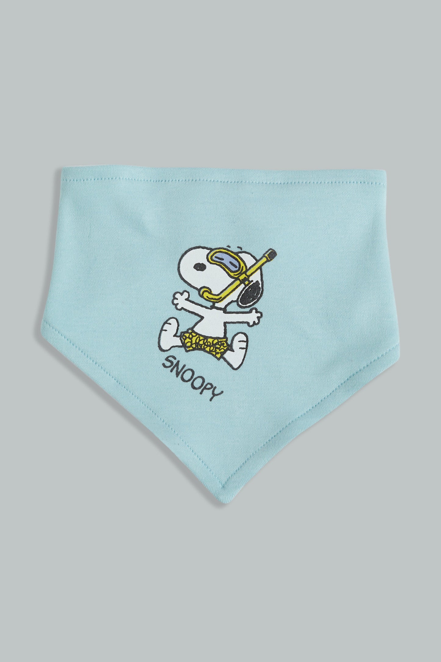 Blue And White Snoopy Bib Set For Baby (2 Piece)